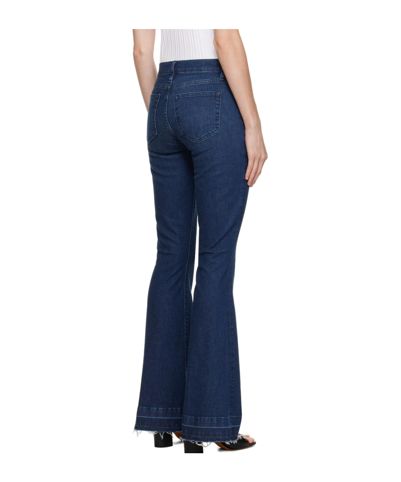 Frame High-rise Zipper Jeans In Blue