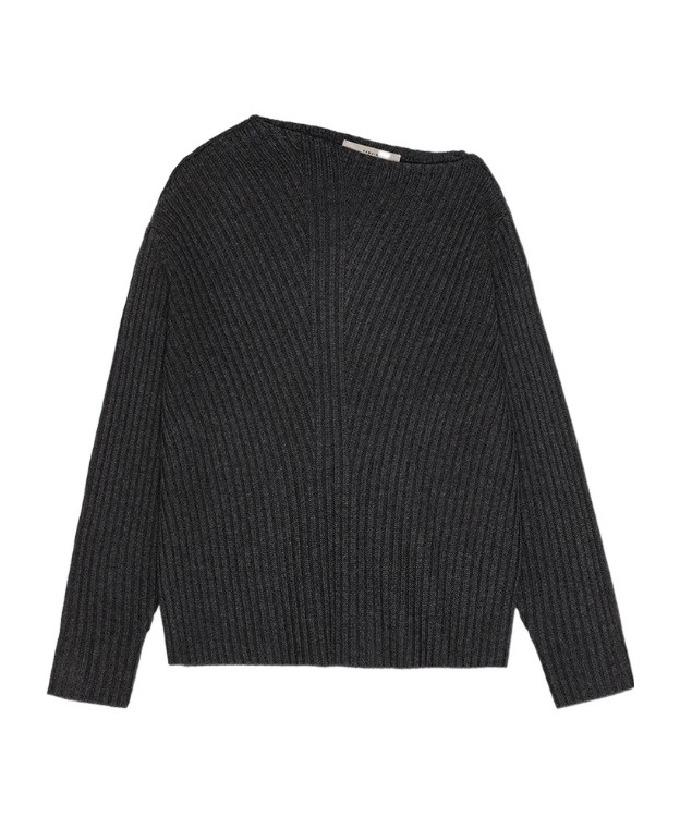 Remain Birger Christensen Asymmetrical Neckline Sweater In Black