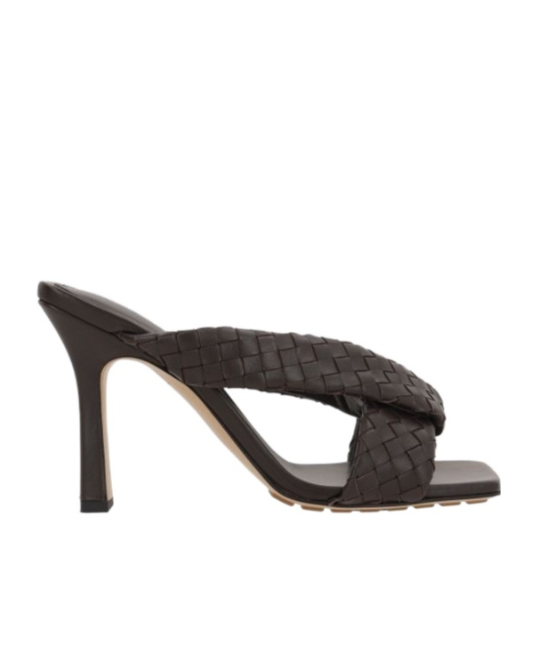 Bottega Veneta Riva High Heel Sandals In Brown