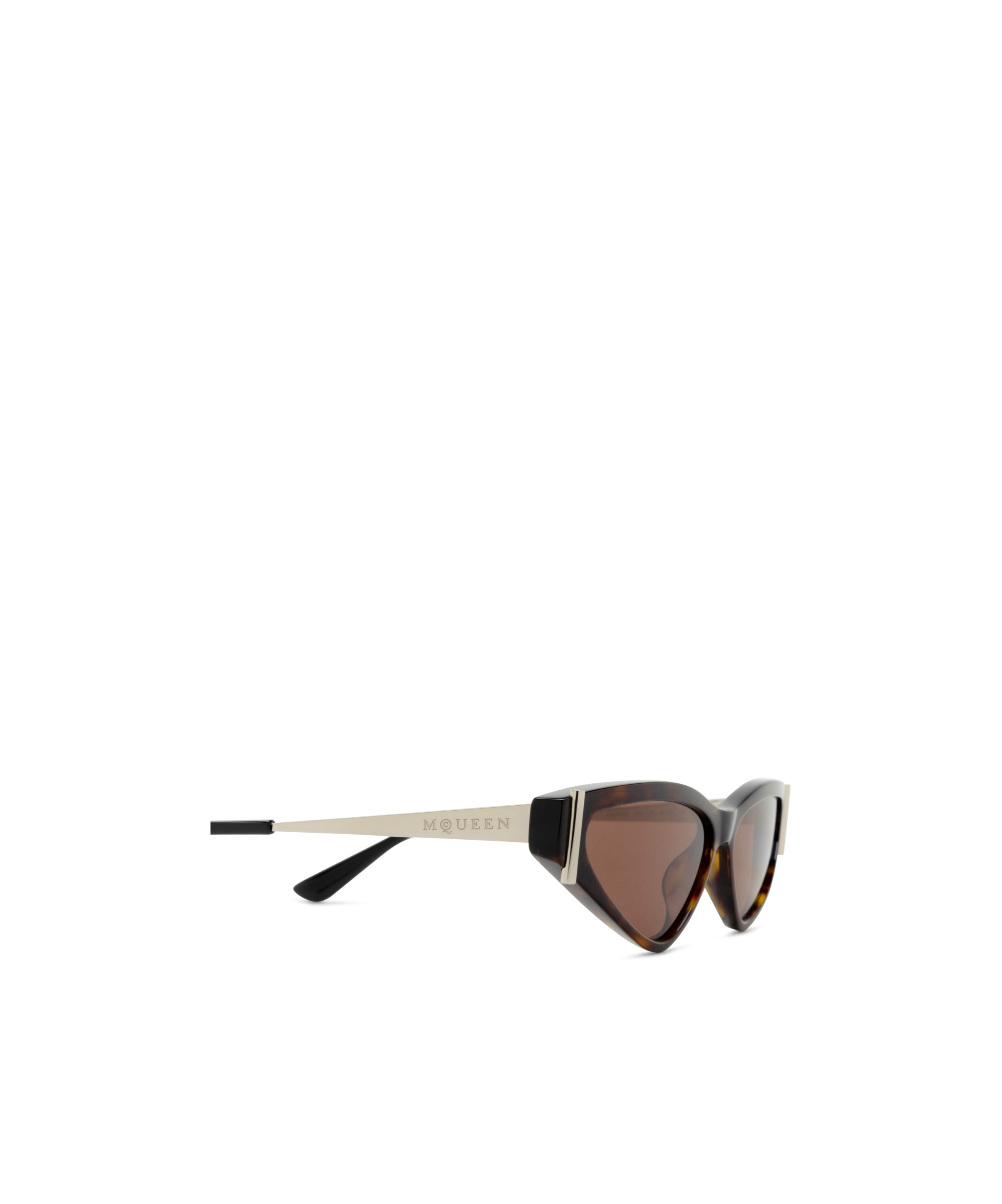 Alexander Mcqueen Side T-bar Geometrical Sunglasses In Brown