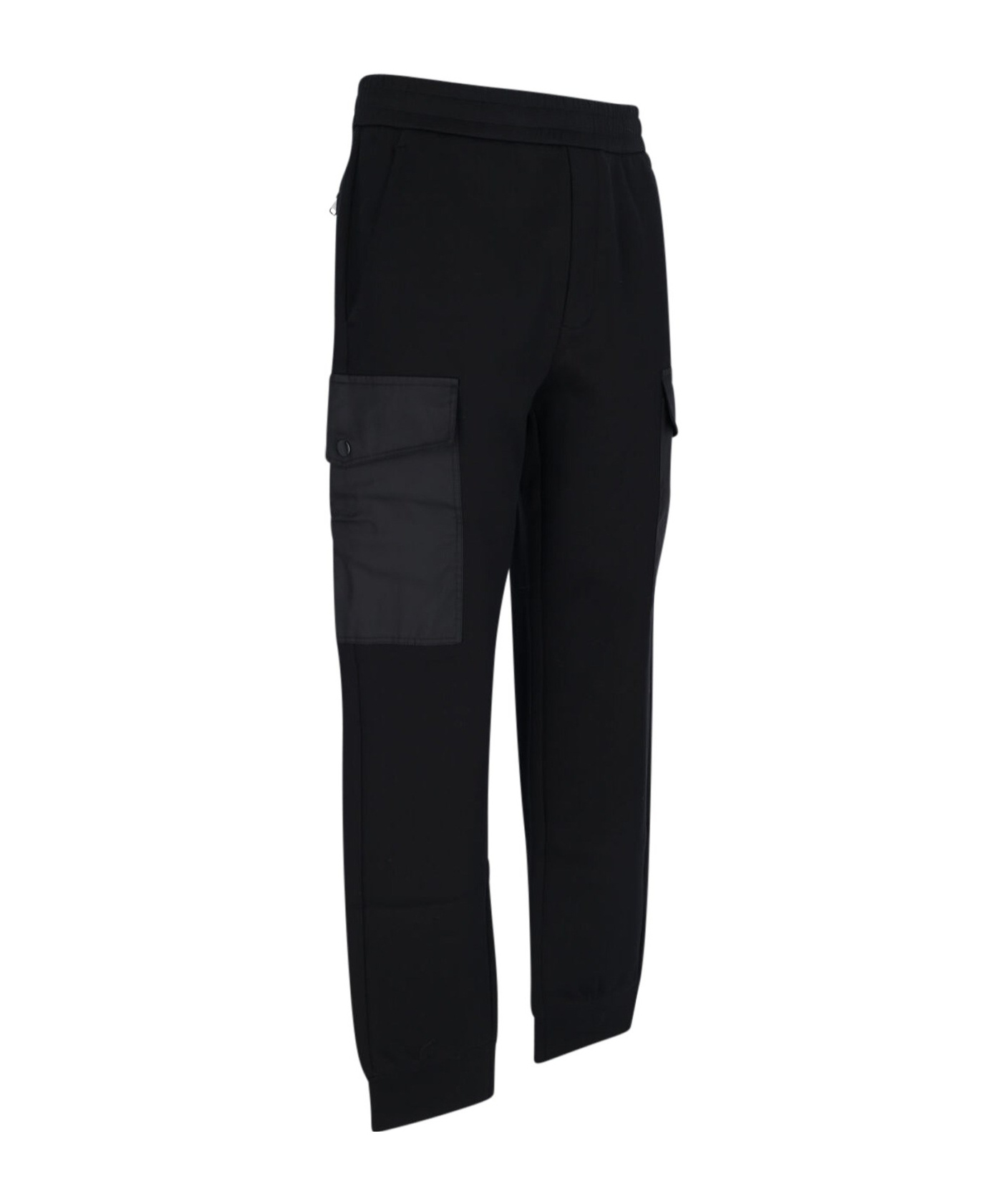 Prada Straight Trousers With Back And Cargo Pockets In Black