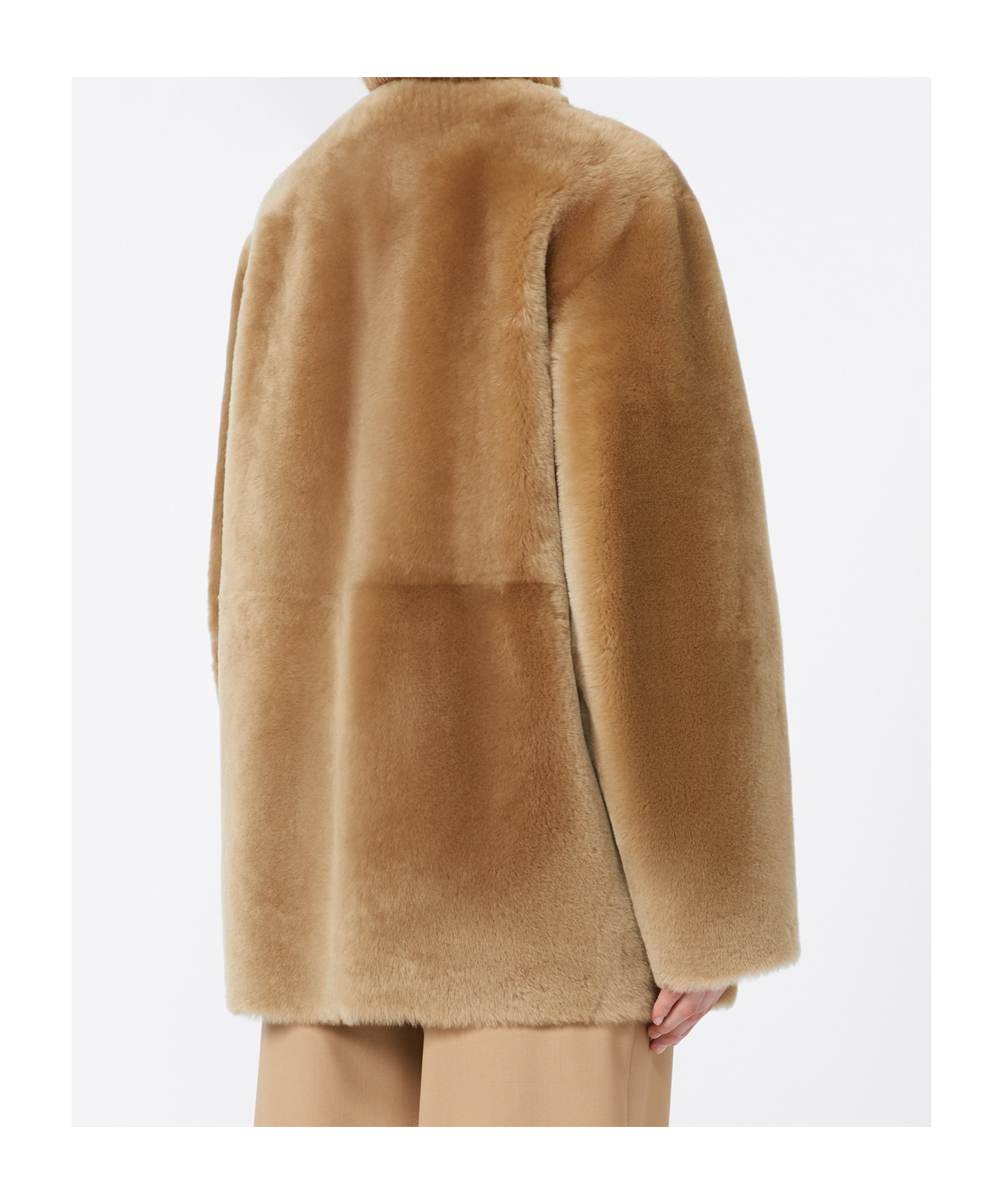 Max Mara Long-sleeved Wool Coat In Brown
