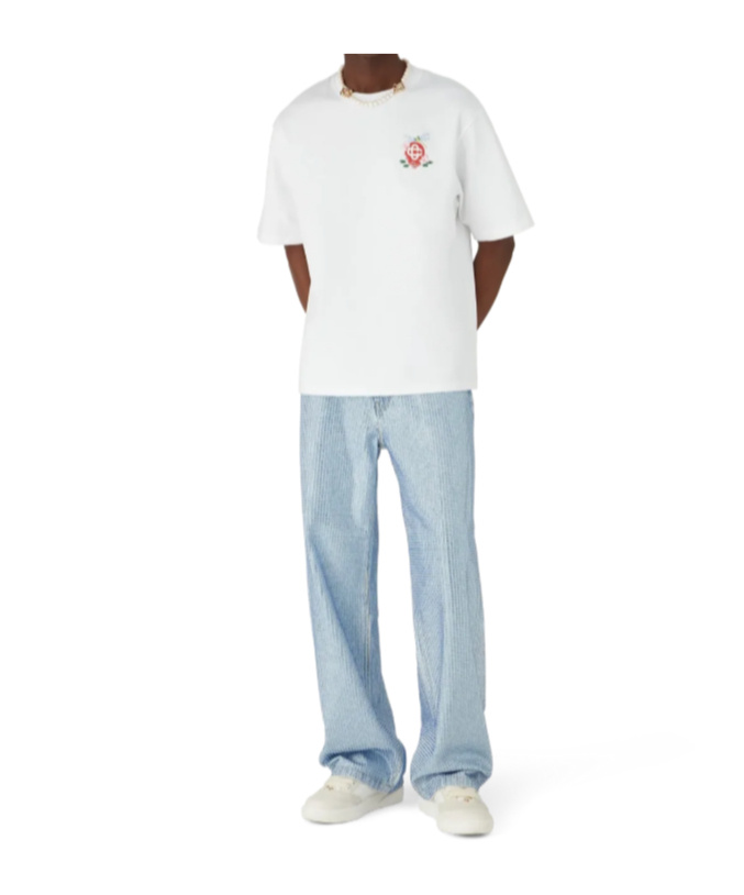 Casablanca Oversized Printed Organic Cotton-jersey T-shirt In White