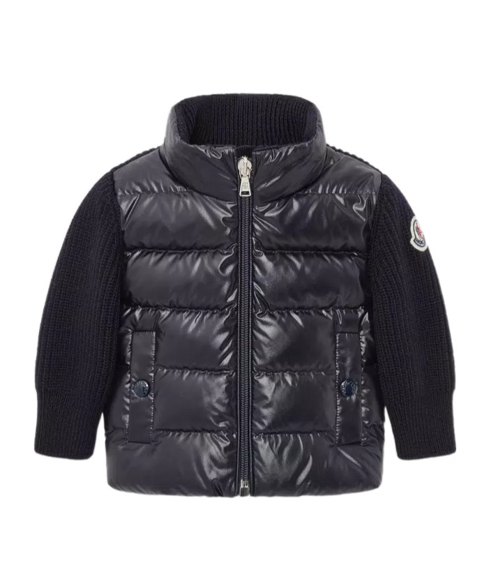 Moncler Logo-patch Padded Jacket In Blue