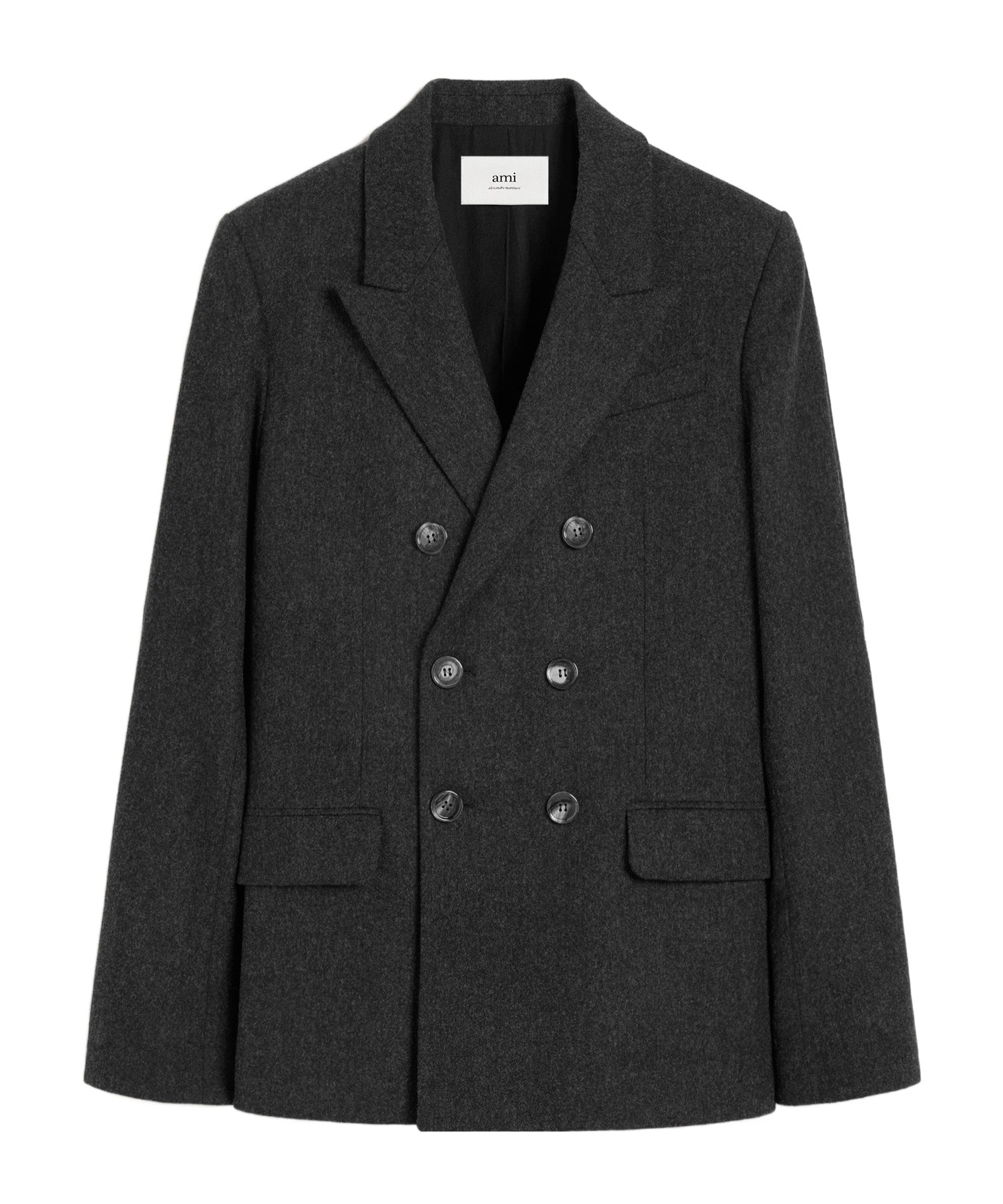 Shop Ami Alexandre Mattiussi Ami Paris Double Breasted Blazer In Black