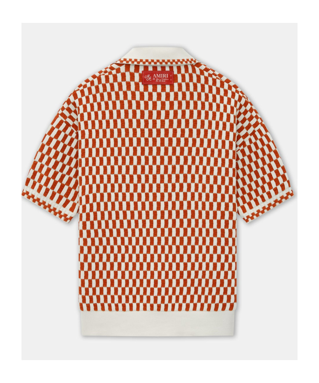 Amiri Orange Checkered Oversized Polo