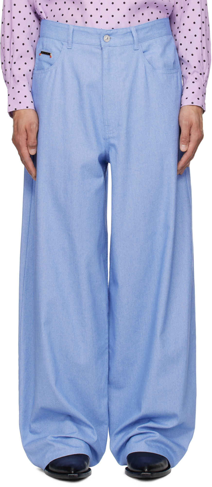 Marni Blue Colored Light Jeans In Blue