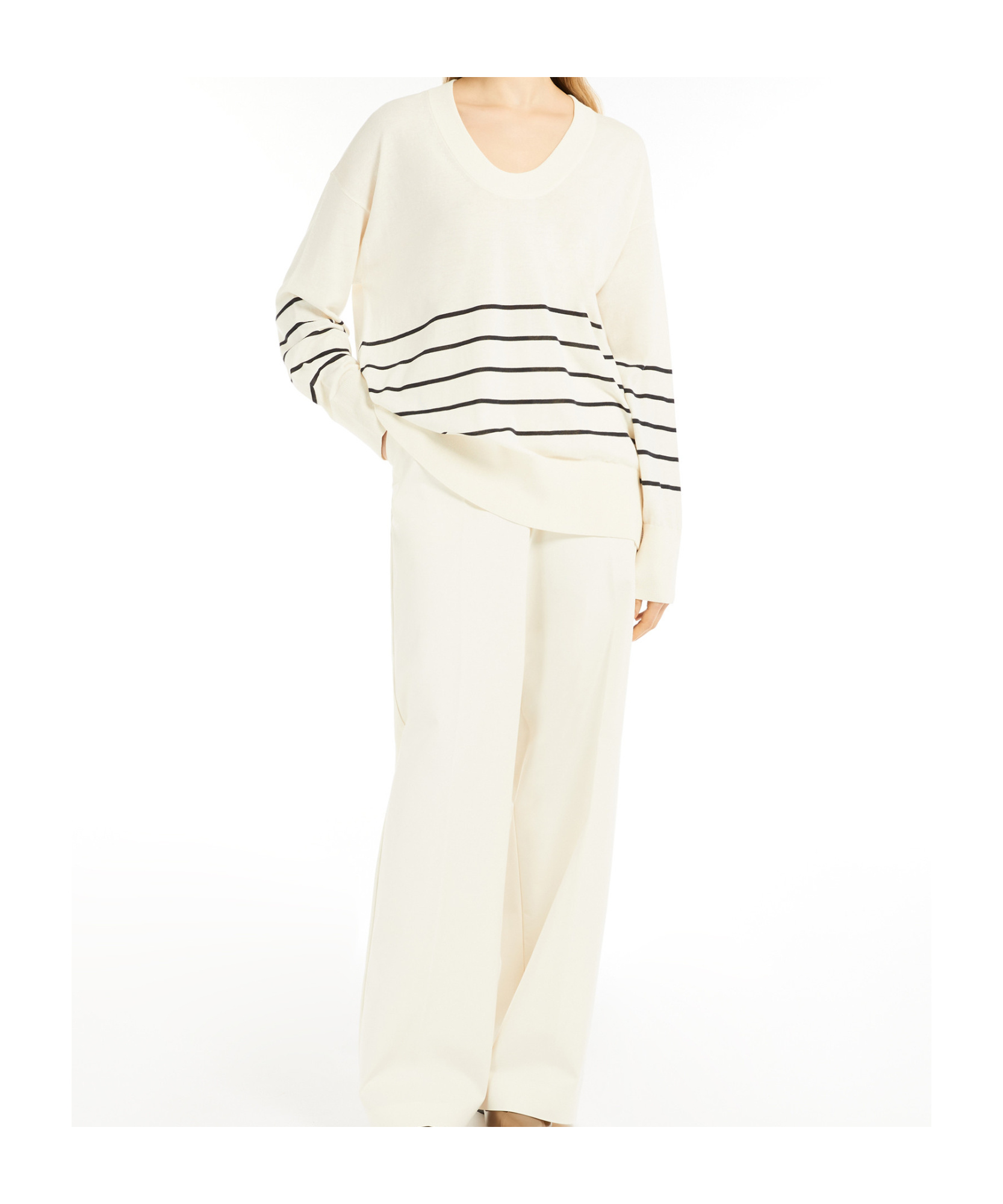 Max Mara Long-sleeved Sweater In White