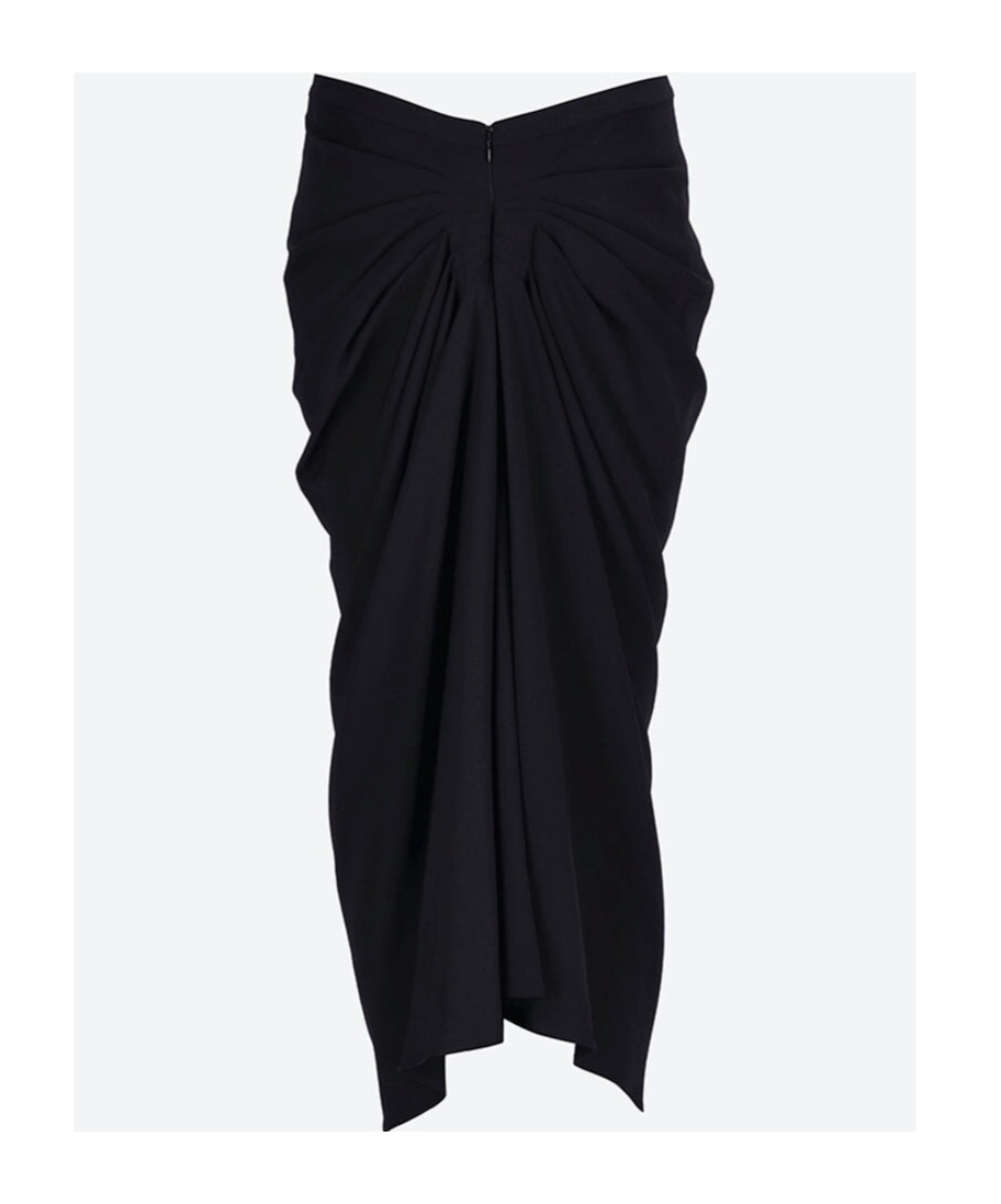 Shop Dries Van Noten Ruched Zipped Skirt In Black
