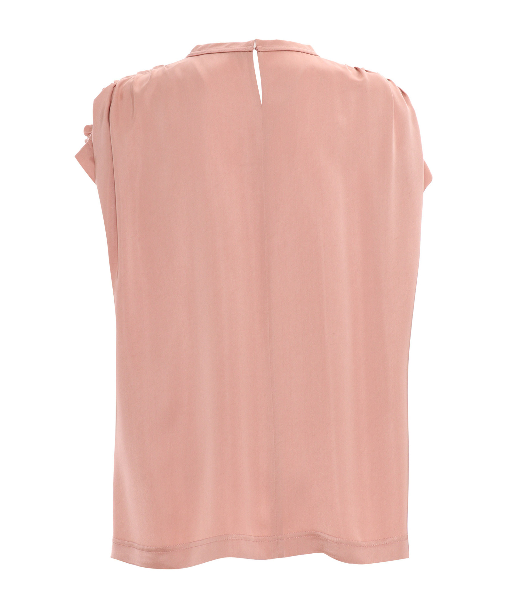 Fabiana Filippi Viscose Satin Top With Gathered Shoulder In Pink