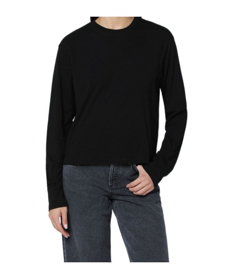 Agolde Sydney Long-sleeved T-shirt In Black