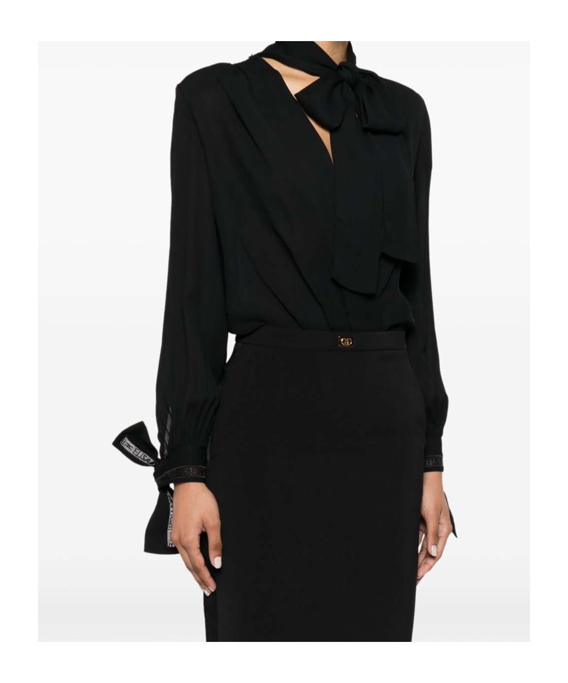 Elisabetta Franchi Bodysuit Featuring Bow Detail And Keyhole Back