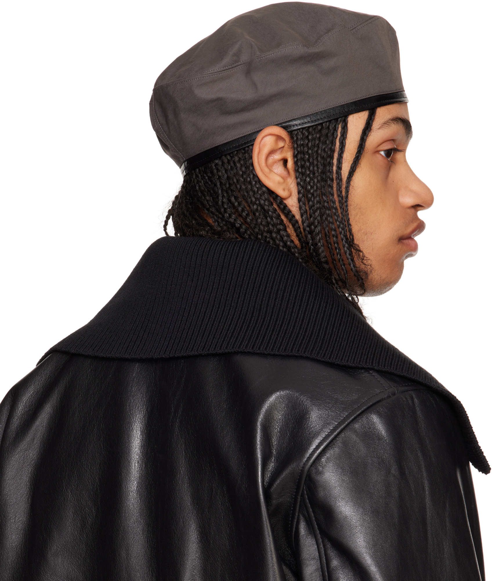 Our Legacy Gray Twill Beret In Black