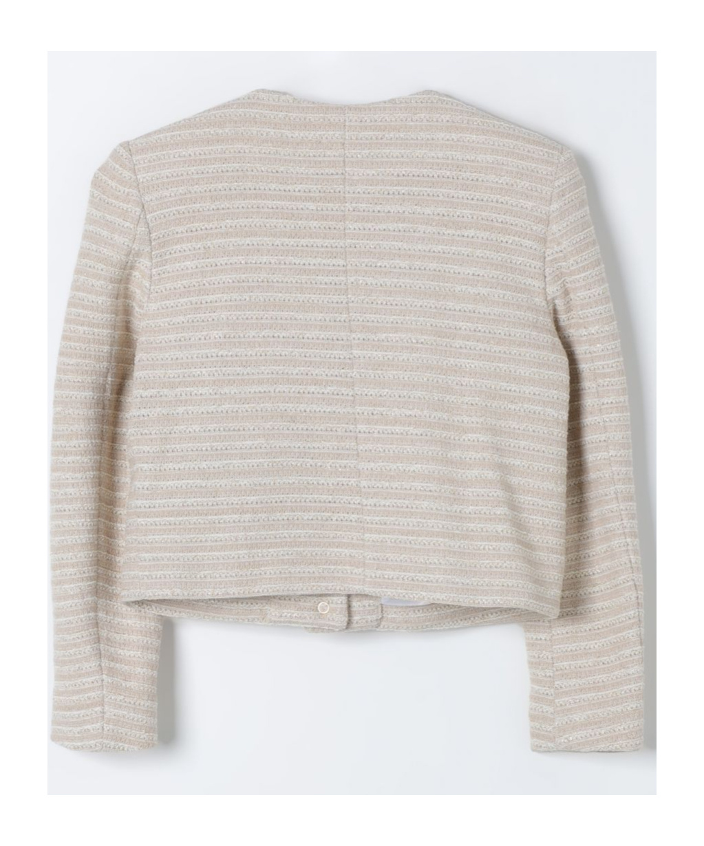 Balmain Round Collar Button Casual Jacket In White