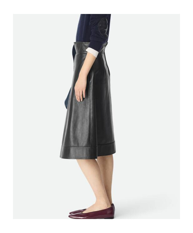 Bottega Veneta Leather A-line Skirt