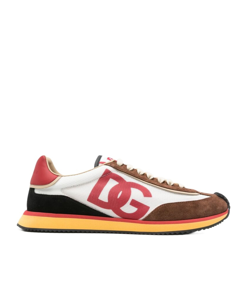 Dolce & Gabbana Mesh And Suede Dg Cushion Sneakers In Multicolor