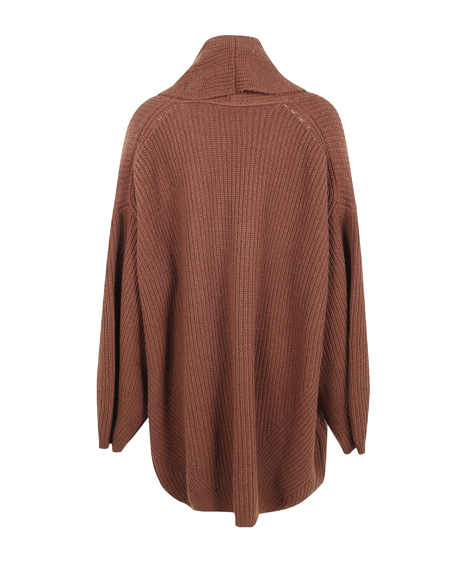 Semicouture Button-down Knitted Coat In Brown