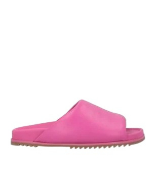 Rick Owens Leather Flat Slippers In Pink
