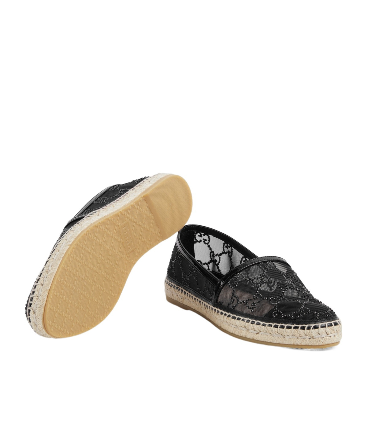 Gucci Espadrilles With Gg Crystals In Black
