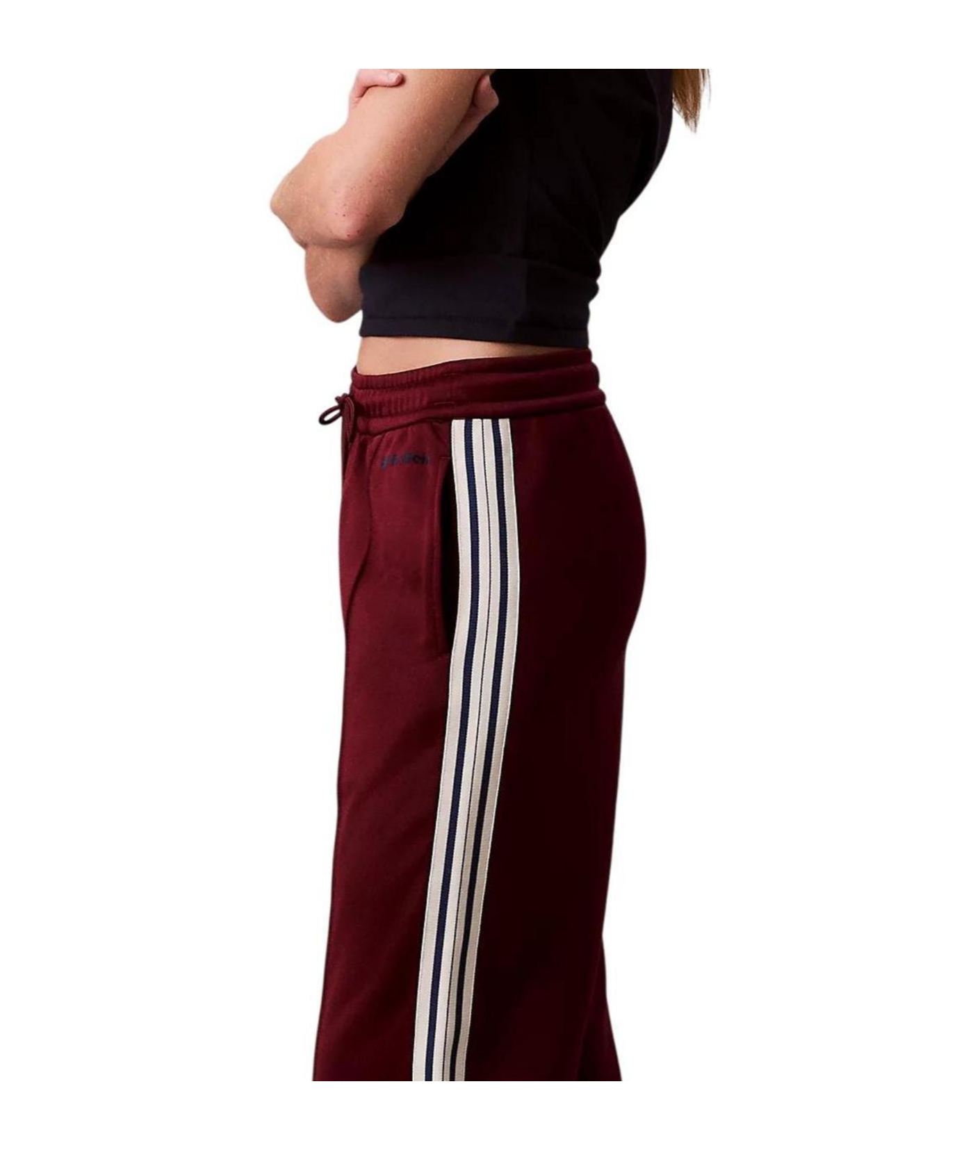 Calvin Klein Jeans Est.1978 High Shine French Terry Track Pants In Burgundy