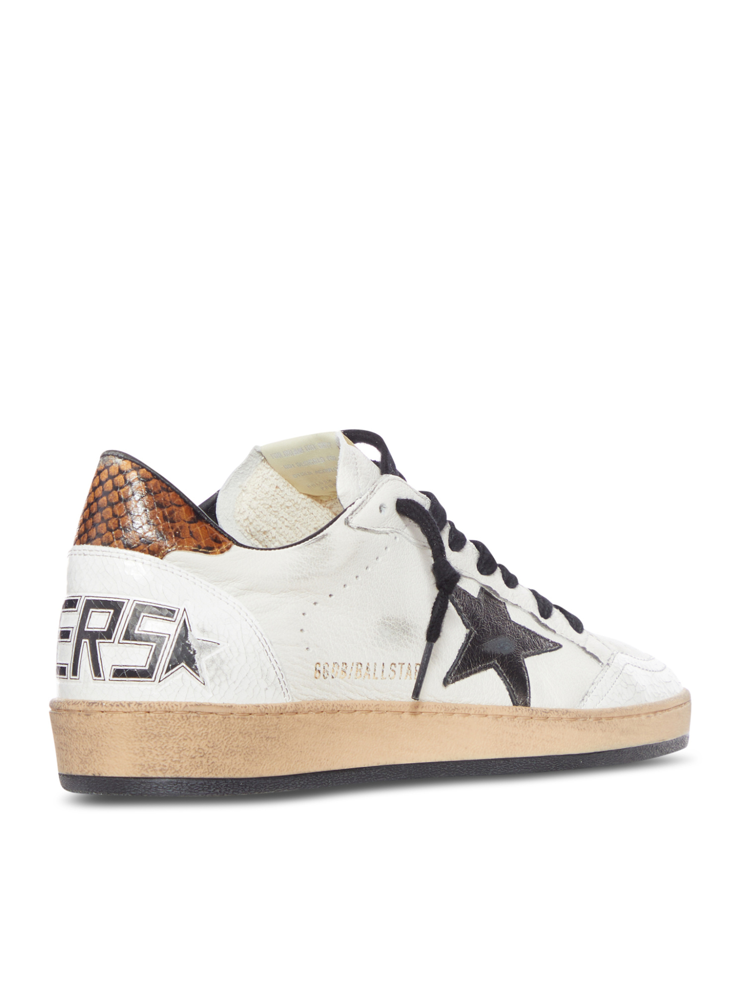 Golden Goose Ball Star Sneakers In White Leather In White