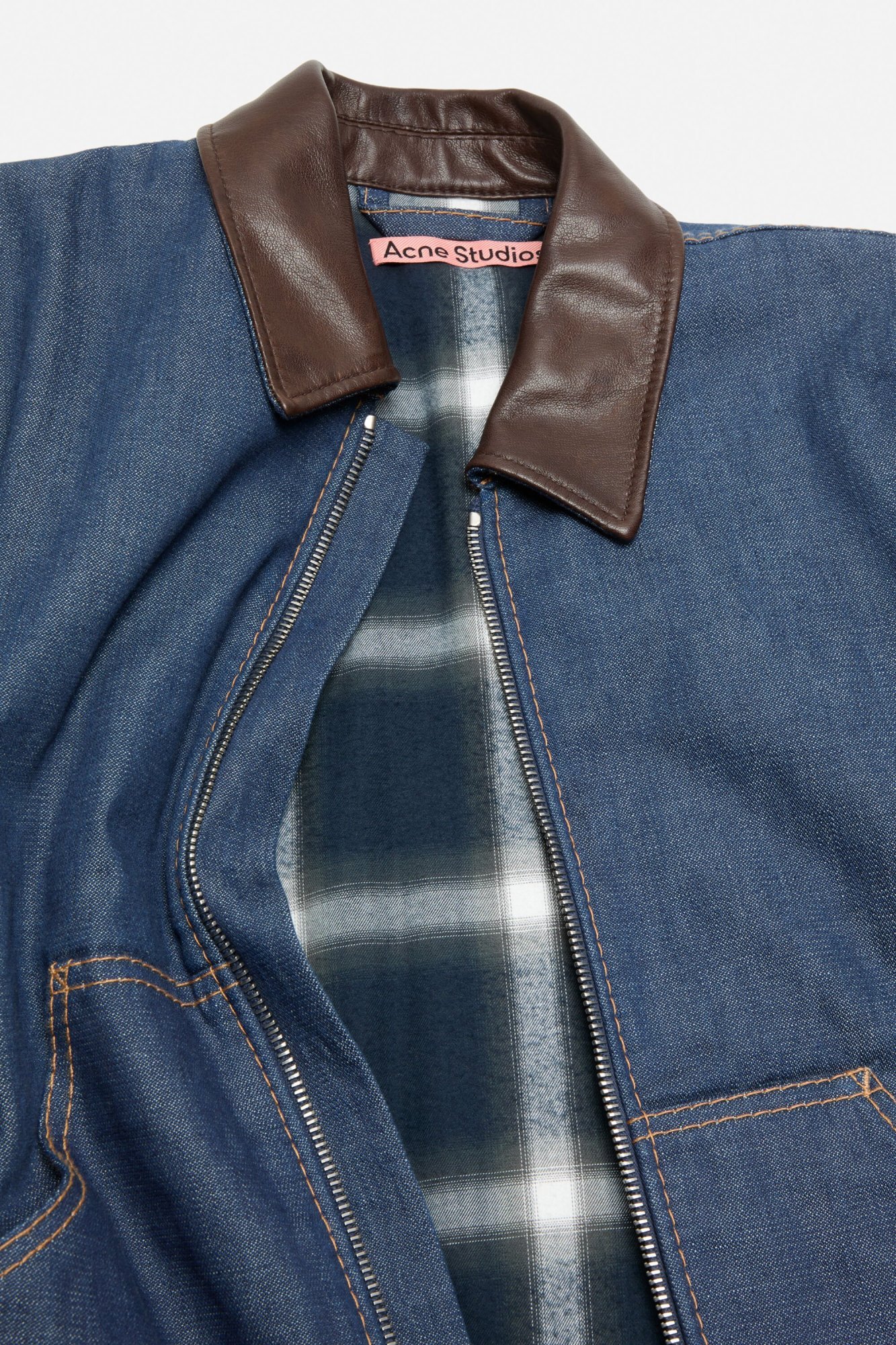 Acne Studios Men Denim Jacket With Contrasting Collar In Blue