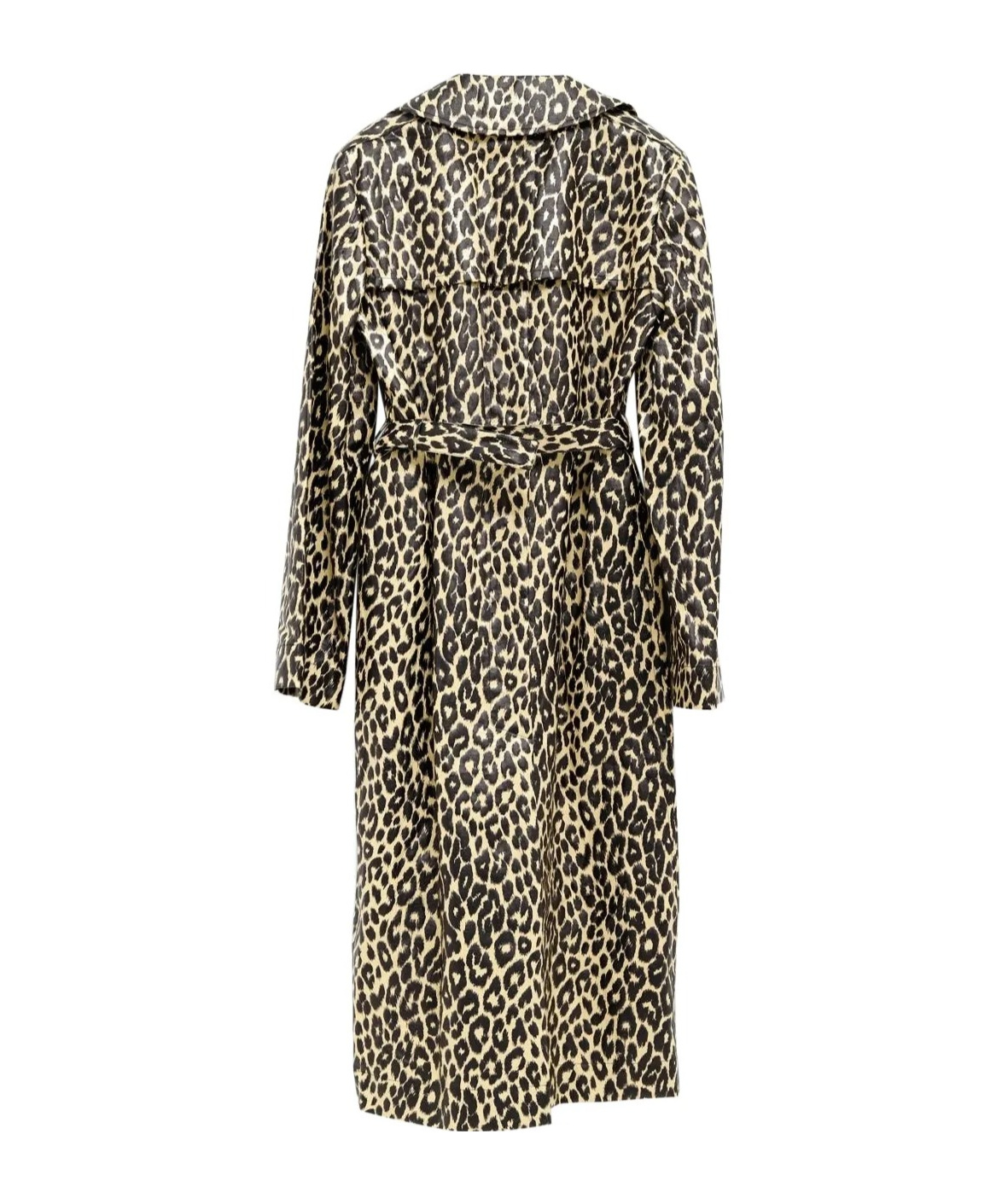 Jil Sander Leopard-print Belted Single-breasted Coat In Brown