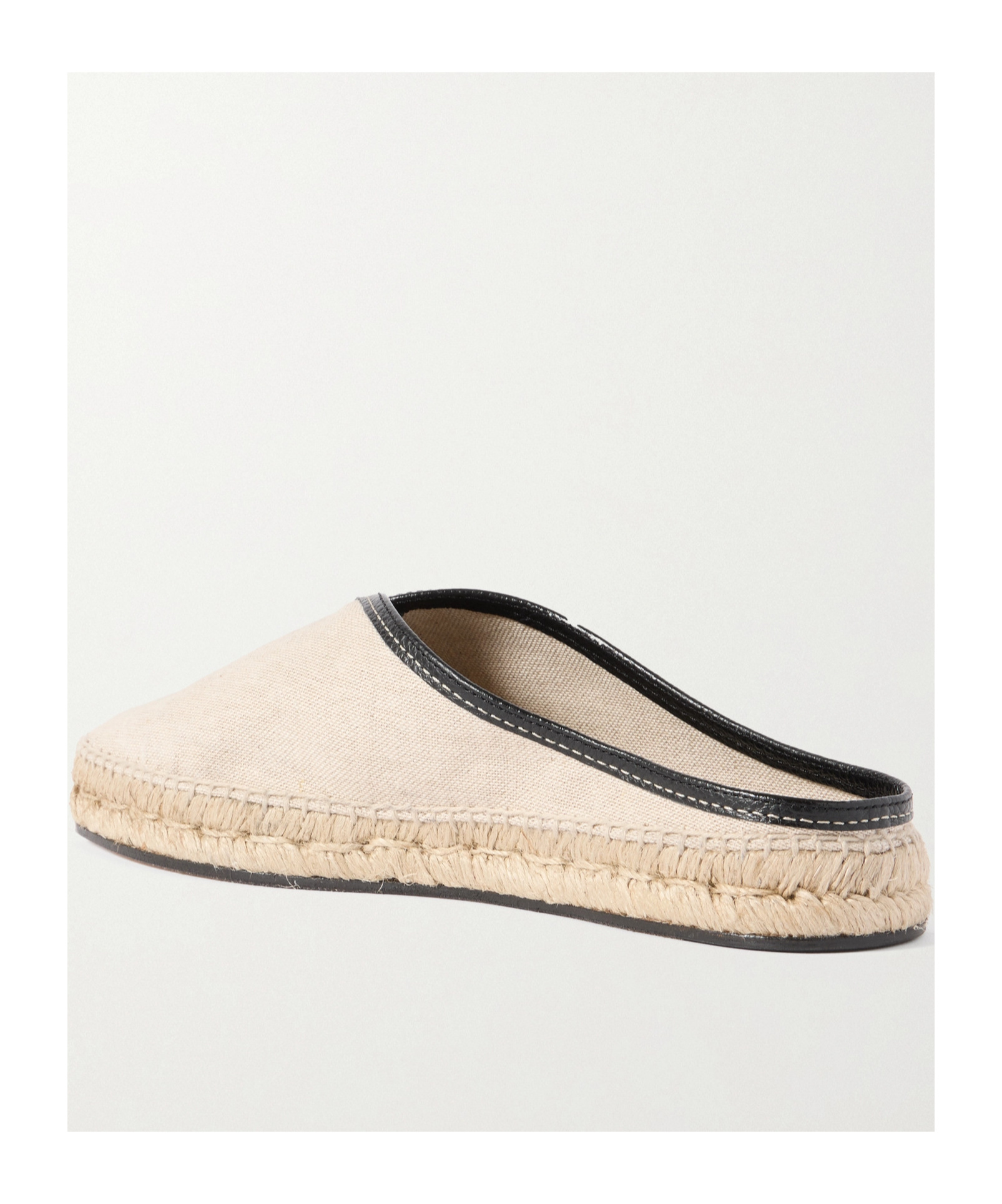 Totême Leather-trim Espadrille Slippers In Nude