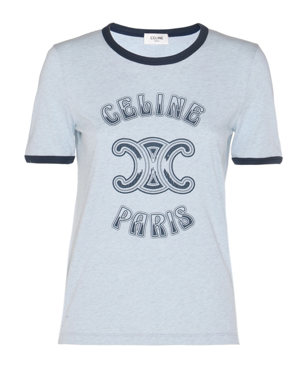 Celine Paris 70s T-shirt In Cotton Jersey In White