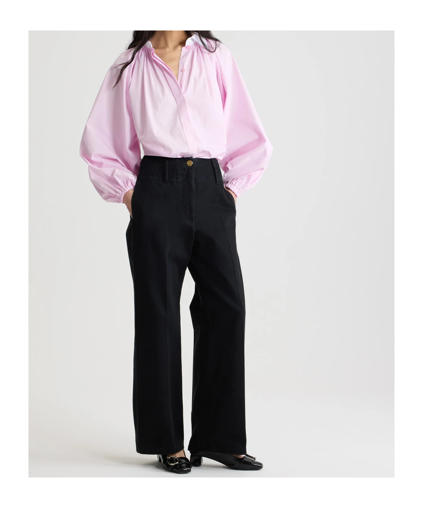 Patou Wide Waistband Denim Jeans In Black