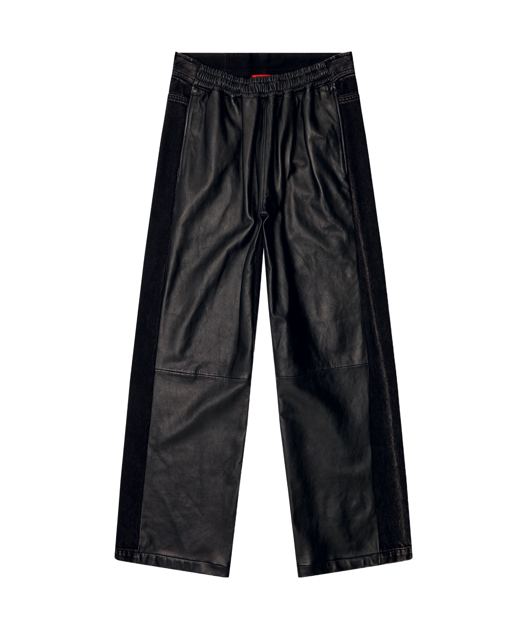 Diesel Elastic Waist Casual Pants In Black