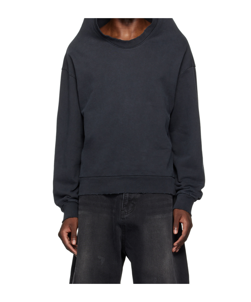 We11 Done Logo Hooded Sweater In Black