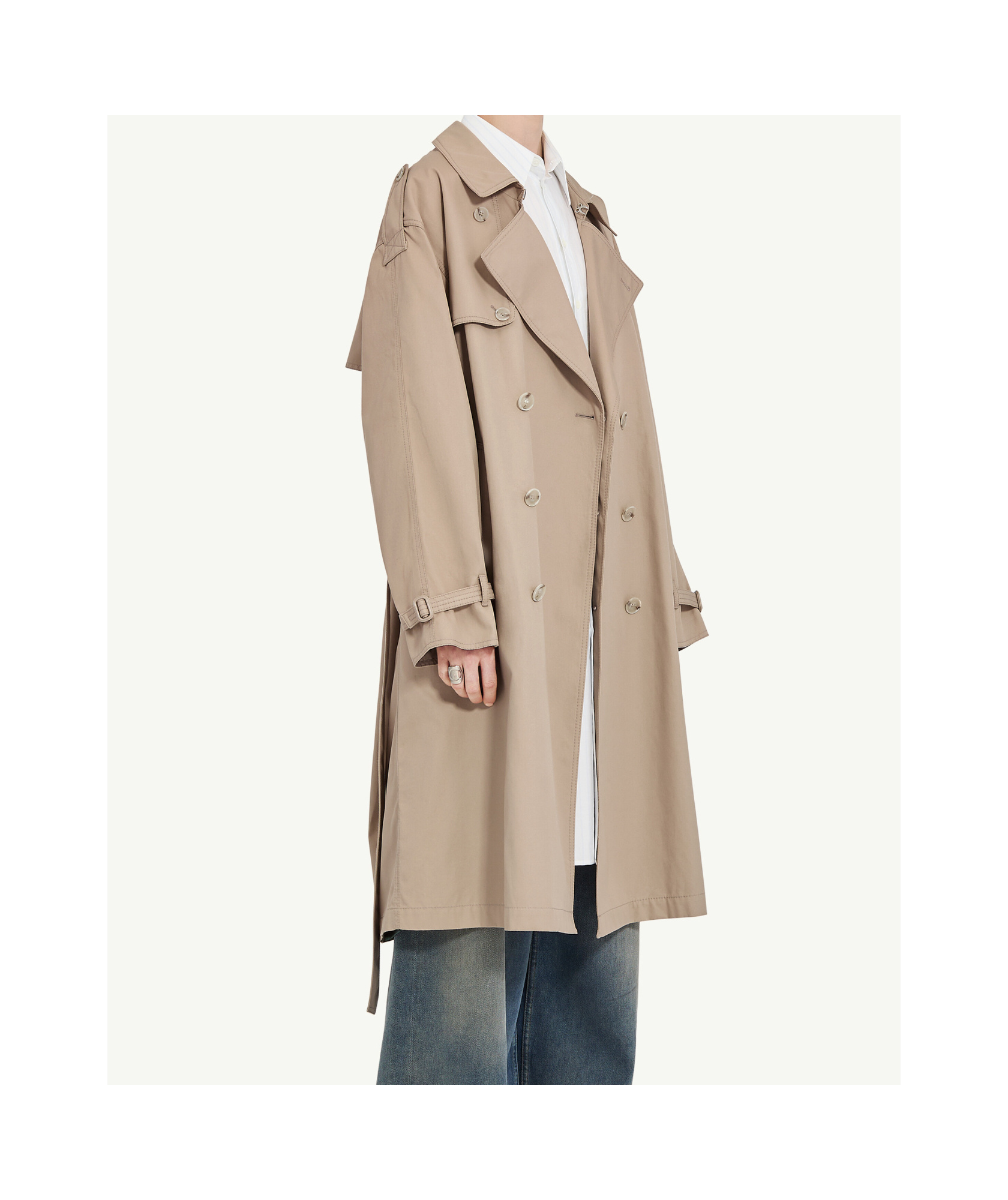 Mm6 Maison Margiela Twist Trench Coat In Nude