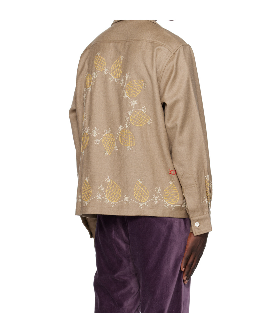 Bode Taupe Sweet Pine Shirt In Taupe