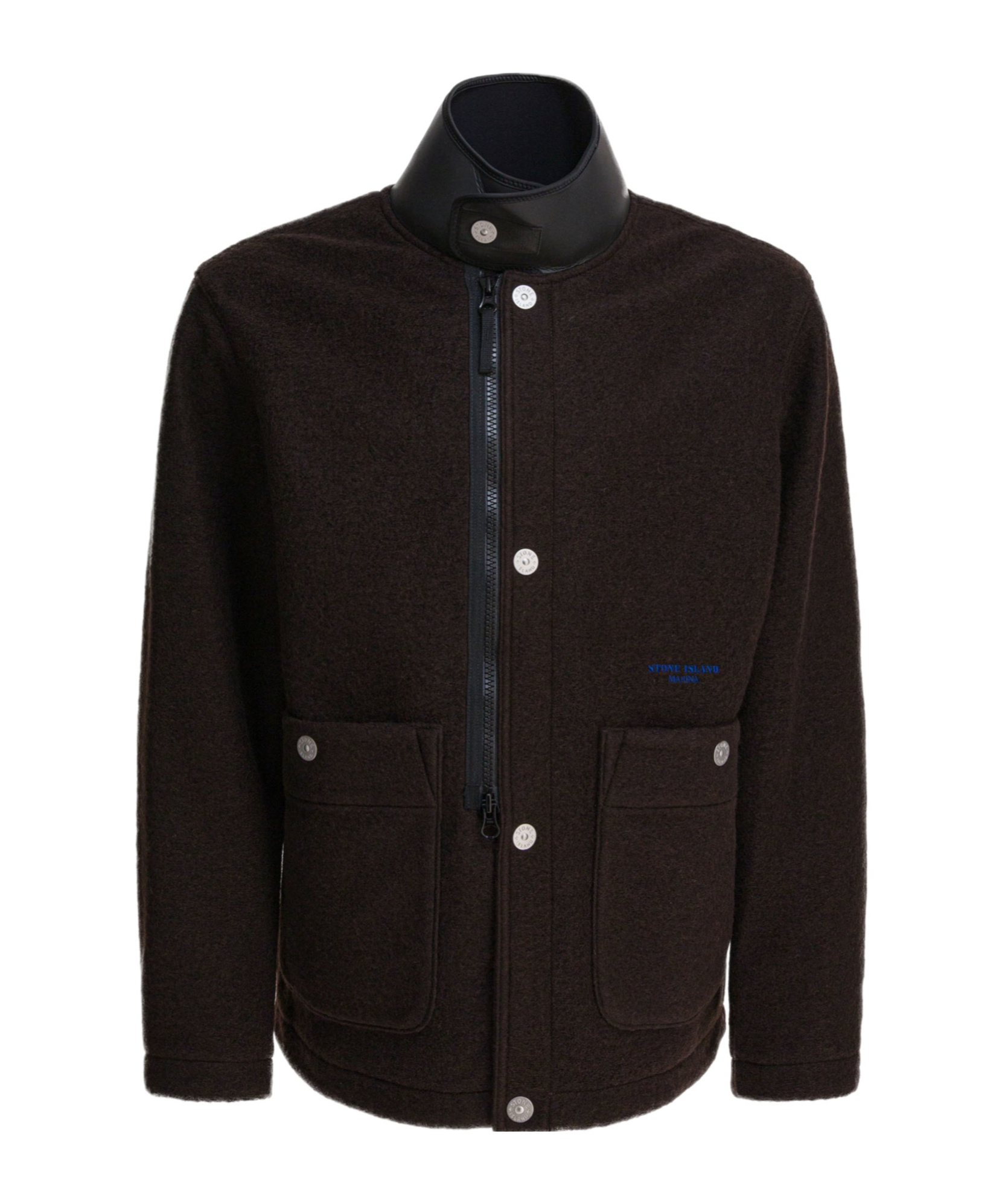 Stone Island Long-sleeved Casual Jacket In Black