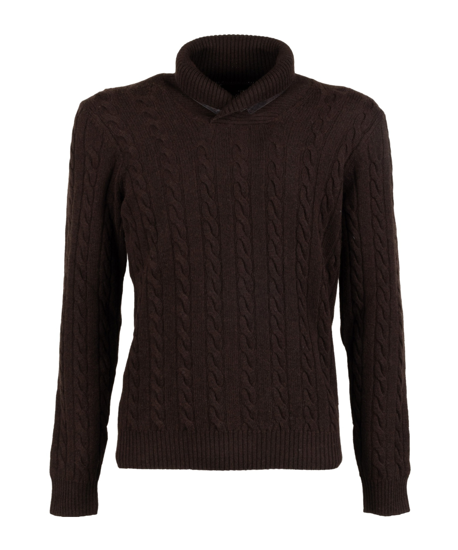 Moorer Cable-knit Roll-neck Sweater In Brown
