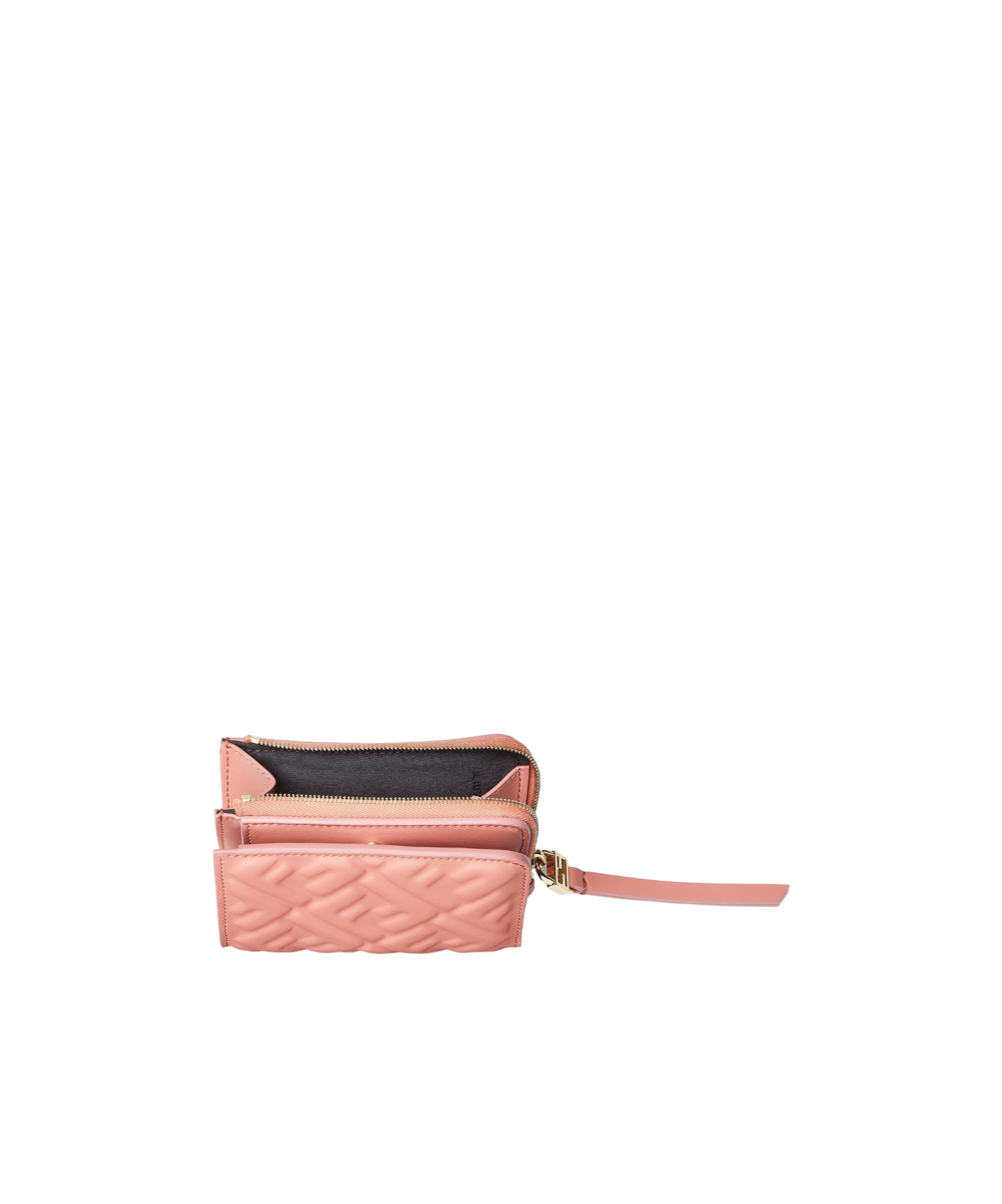 Fendi Slim Baguette Wallet In Pink Nappa With Ff Motif Women In Pink