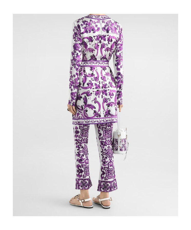 Dolce & Gabbana Majolica-print Trousers In Purple