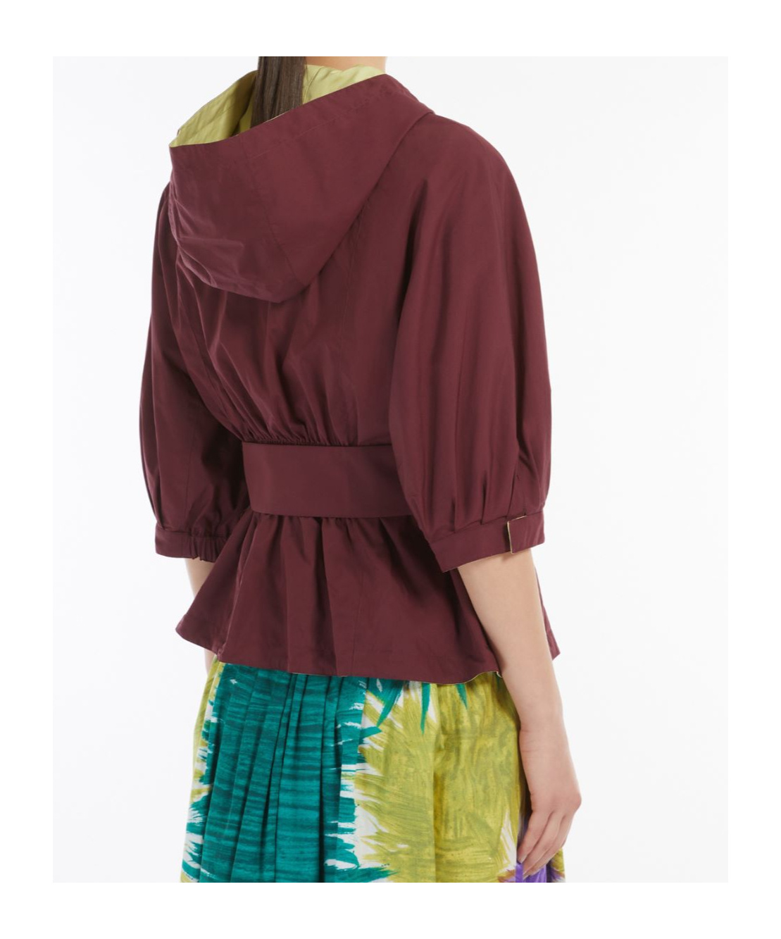 Weekend Max Mara Reversible Windbreaker In Water-repellent Fabric In Bordeaux Red