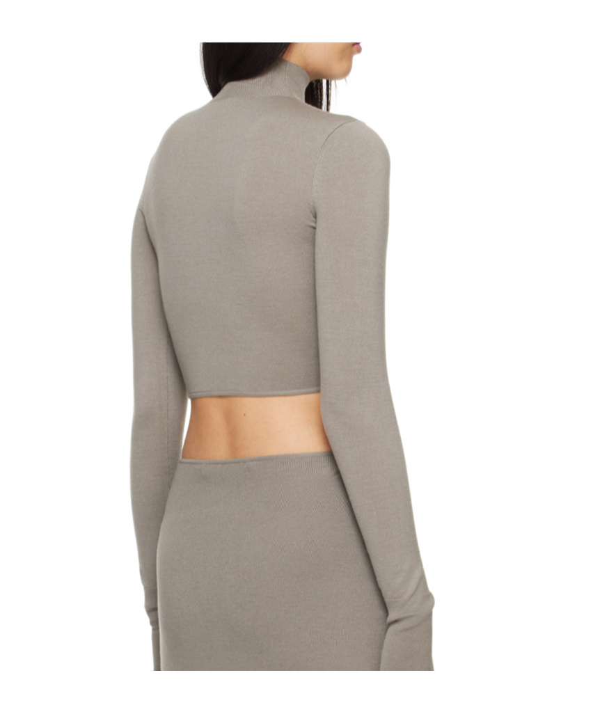 Dion Lee Mobius Loop Cropped Top In Black Cement