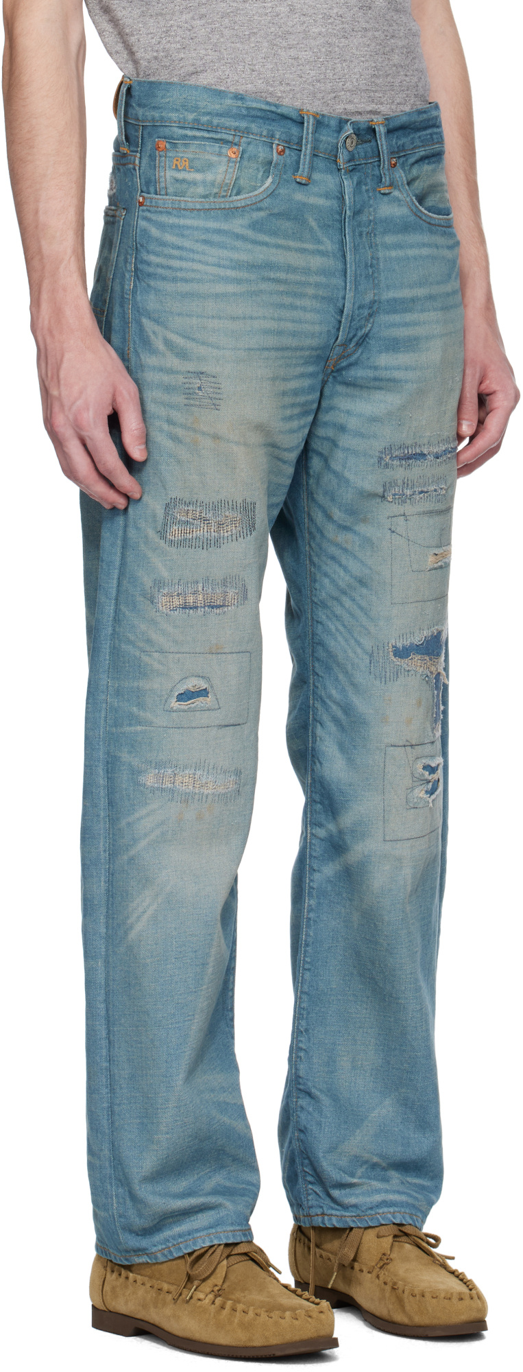 Rrl 5-pocket Plainfield Selvedge Jeans In Blue