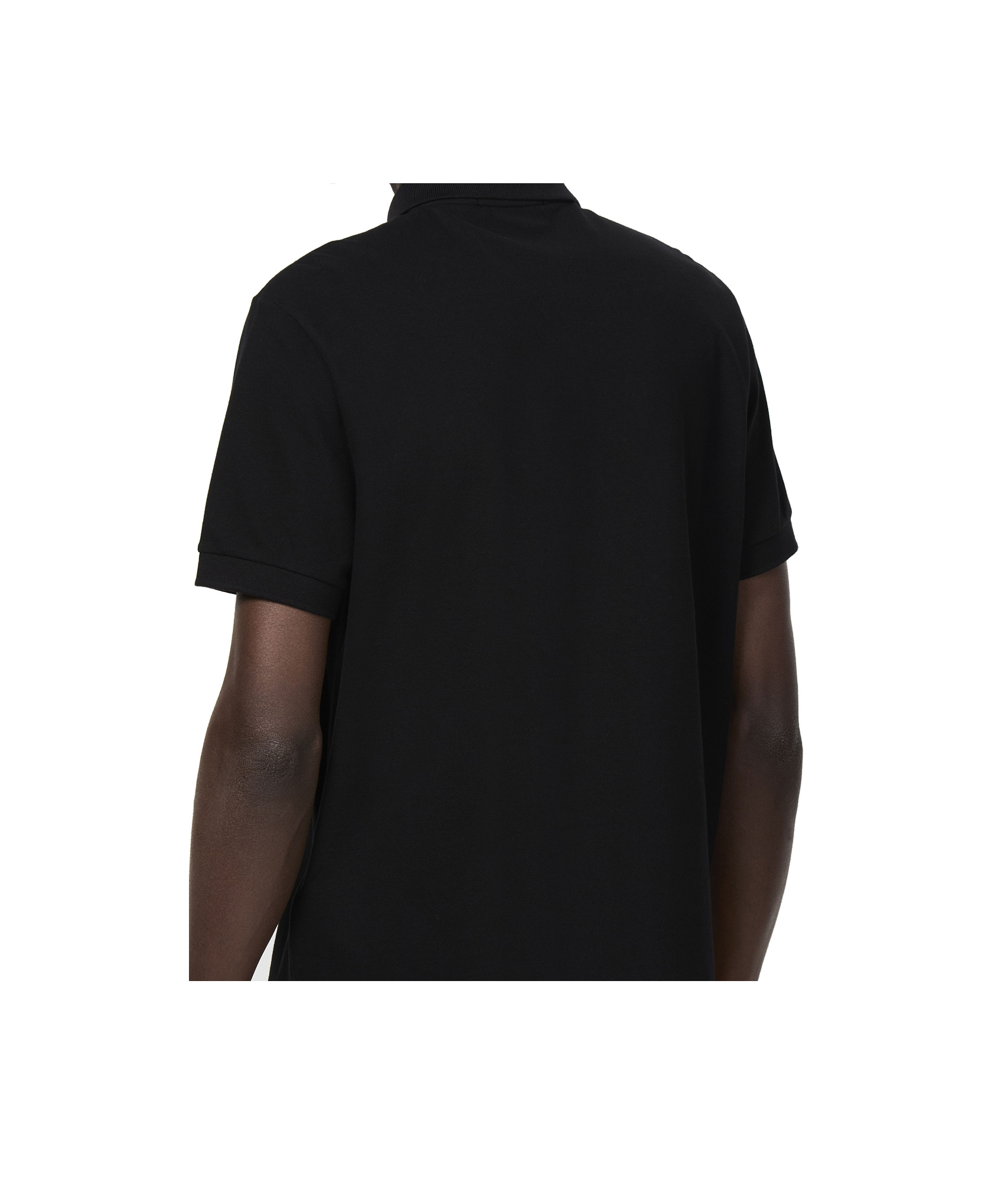 Shop Stone Island Logo Polo In Black