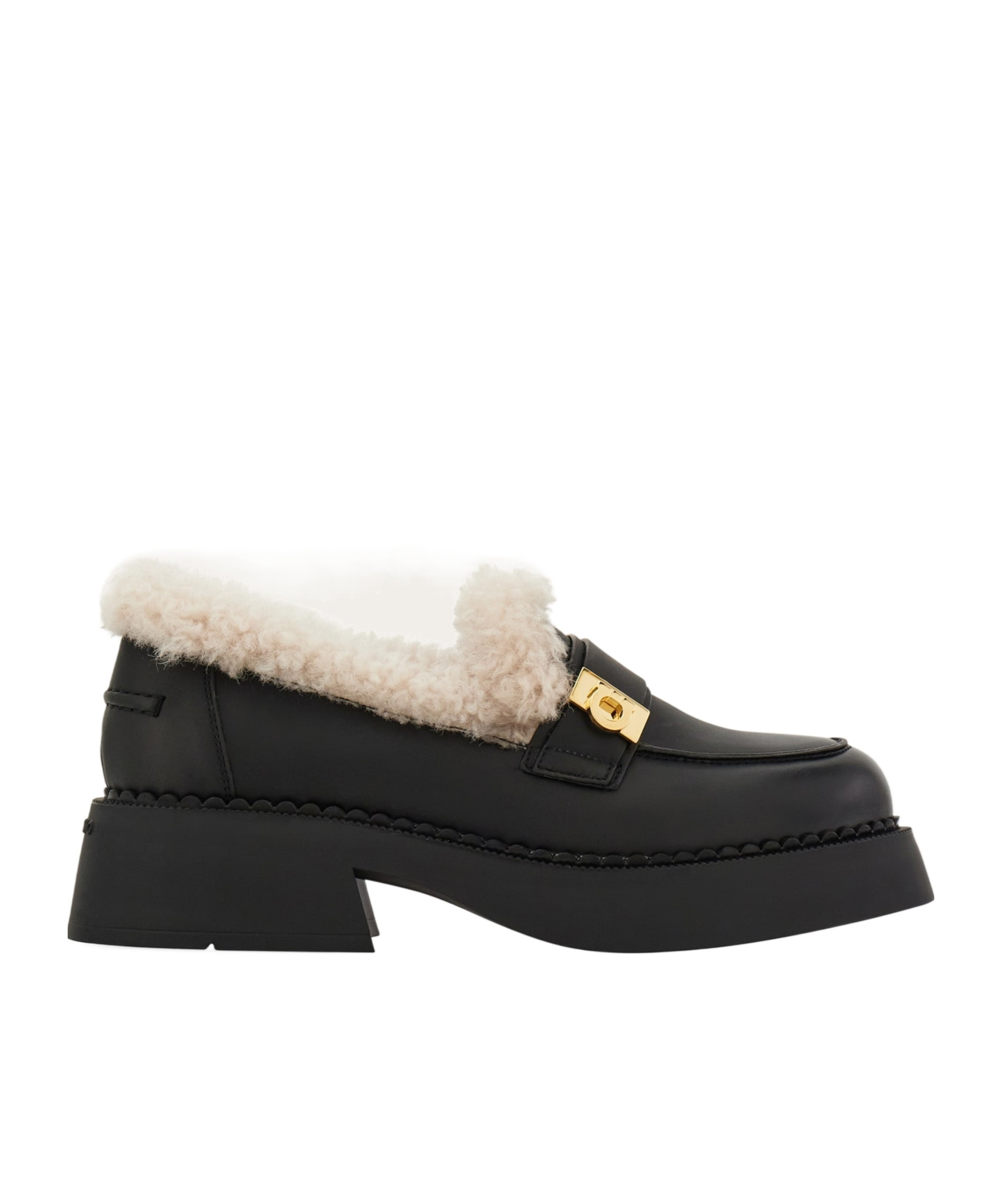 Ferragamo Loafer With Hug Buckle Detail In Black