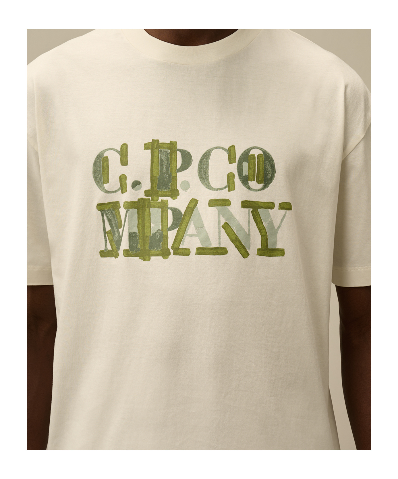 C.p. Company Cotton Jersey T-shirt With Graphics In Nude