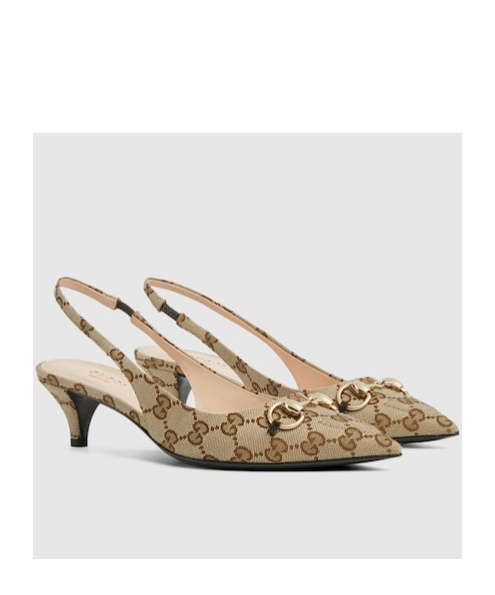 Gucci Damenpumps Mit Fersenriemchen Und Horsebit In Nude