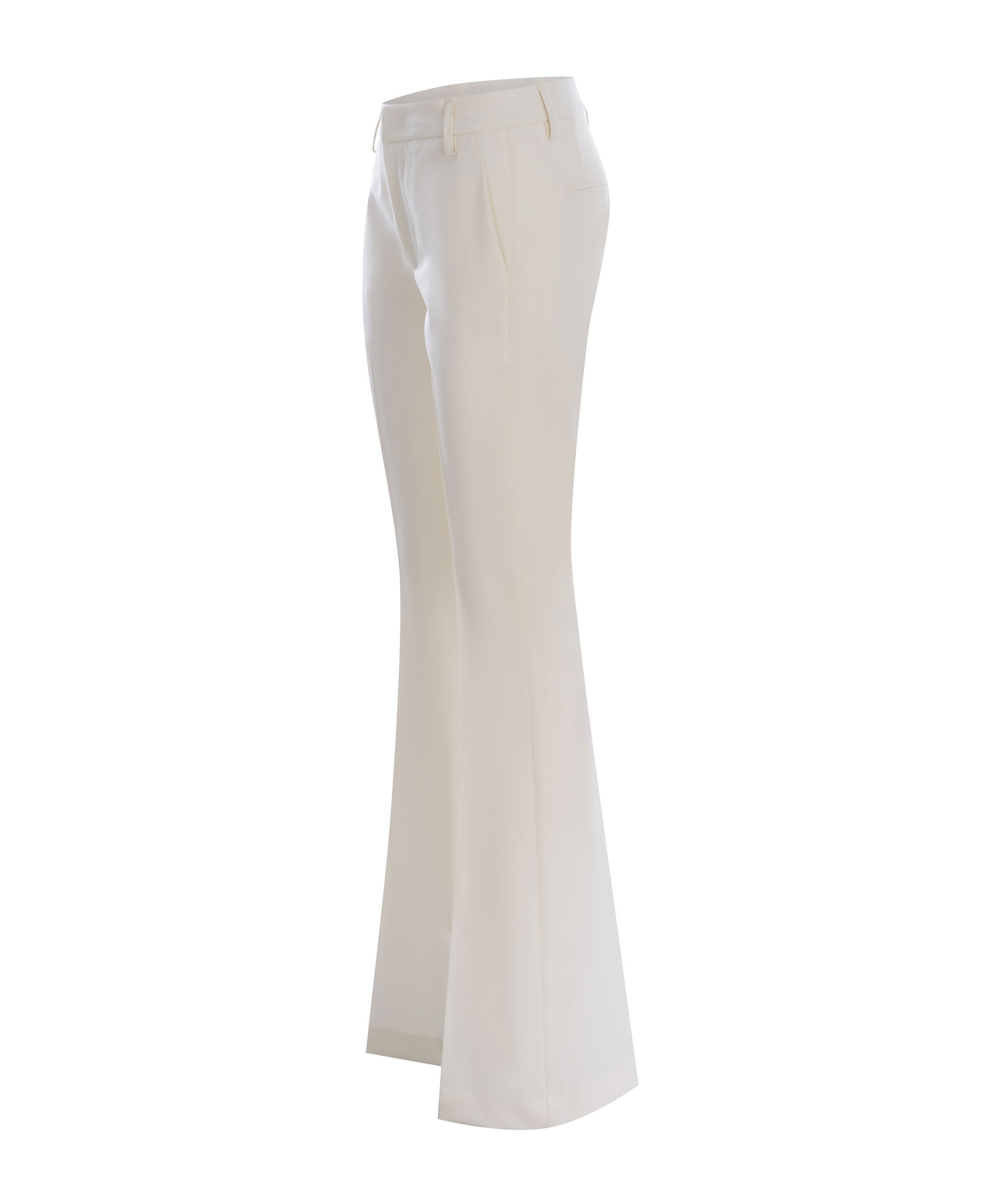 Dondup Pleated Zipper Casual Pants In White