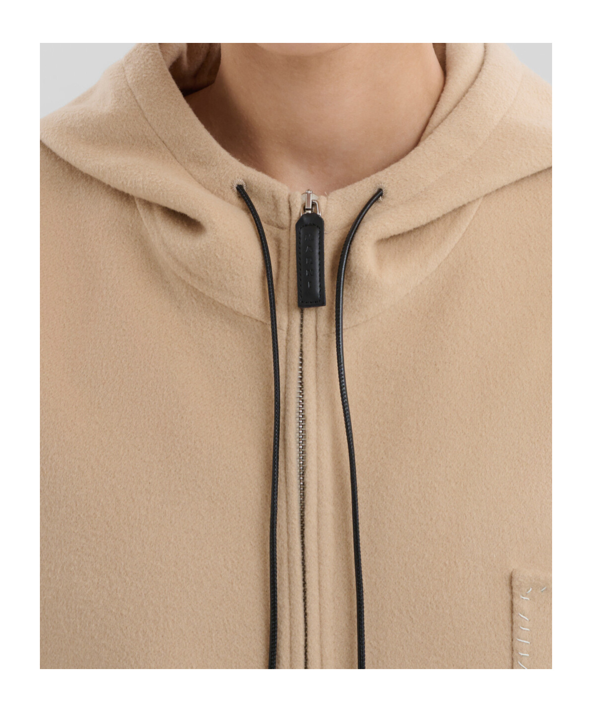 Marni Hoded Zipper Casual Jacket In Nude