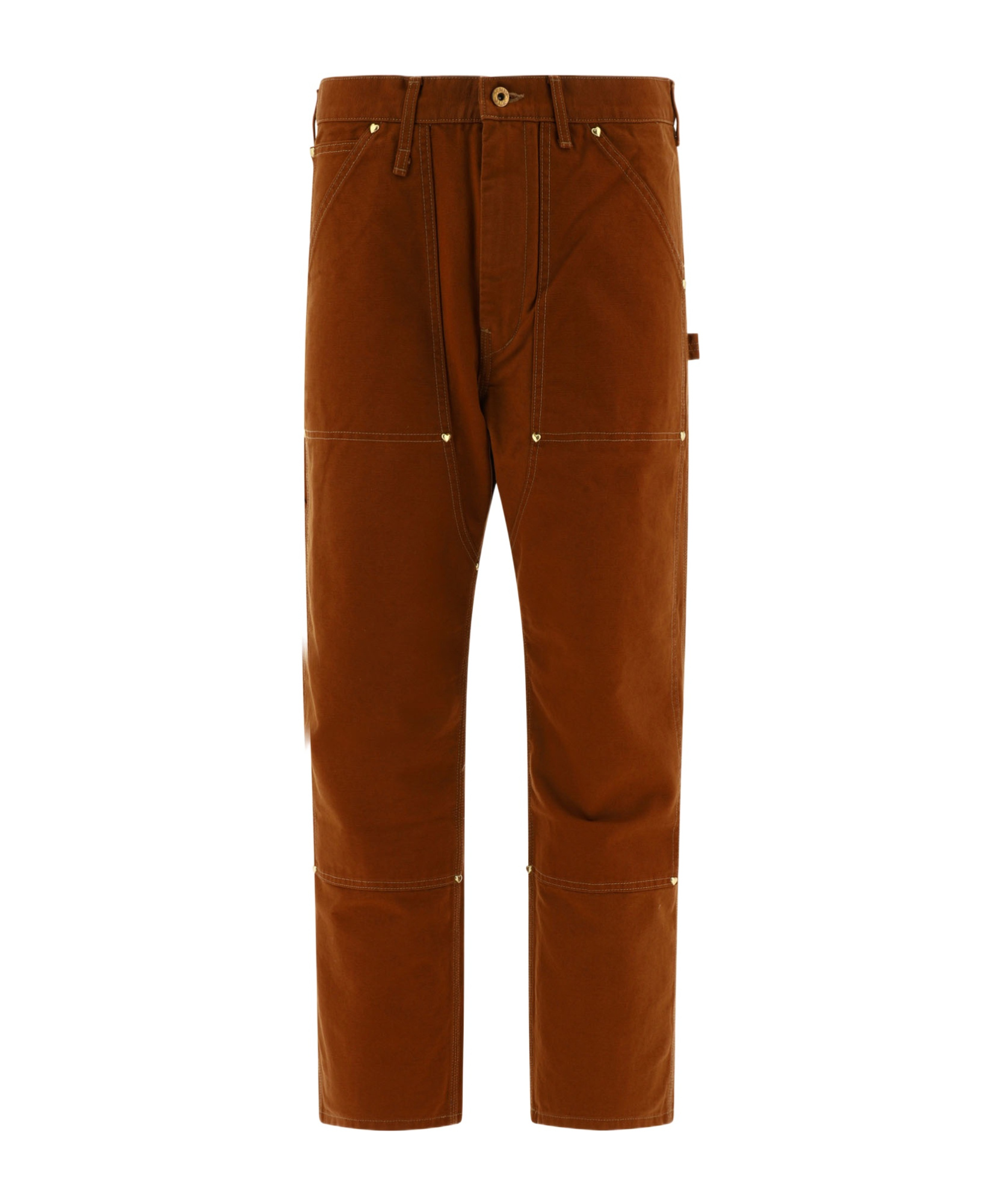 Shop Human Made Straight-leg Gold-toned Hardware Trousers In Brown