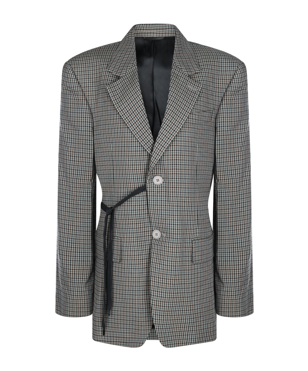 Balenciaga Tailored Wrap Jacket With Checkered Design For Women In Green