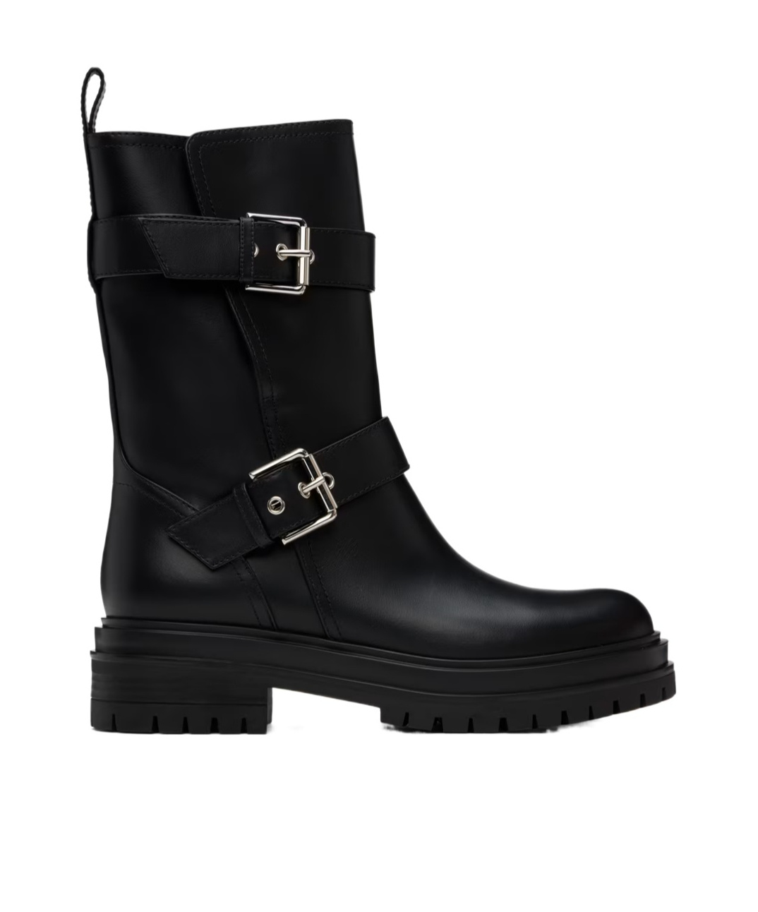 Gianvito Rossi Black Leather Biker Boots In Black